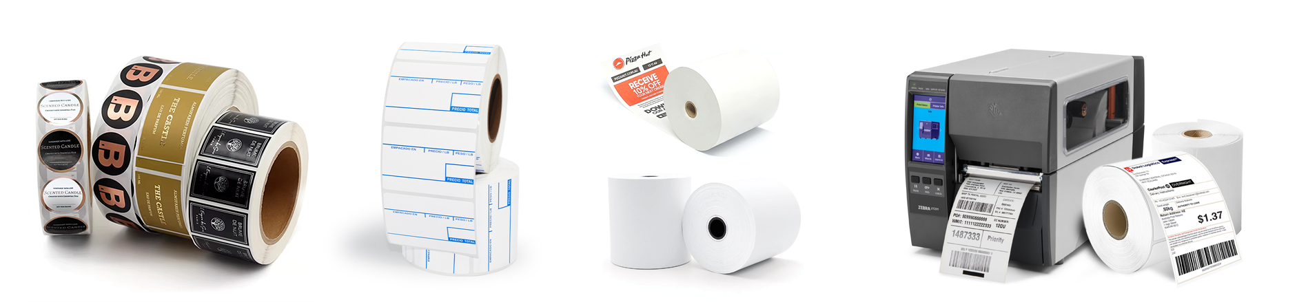 Cedar Pack custom labels, rolls and barcode printing products